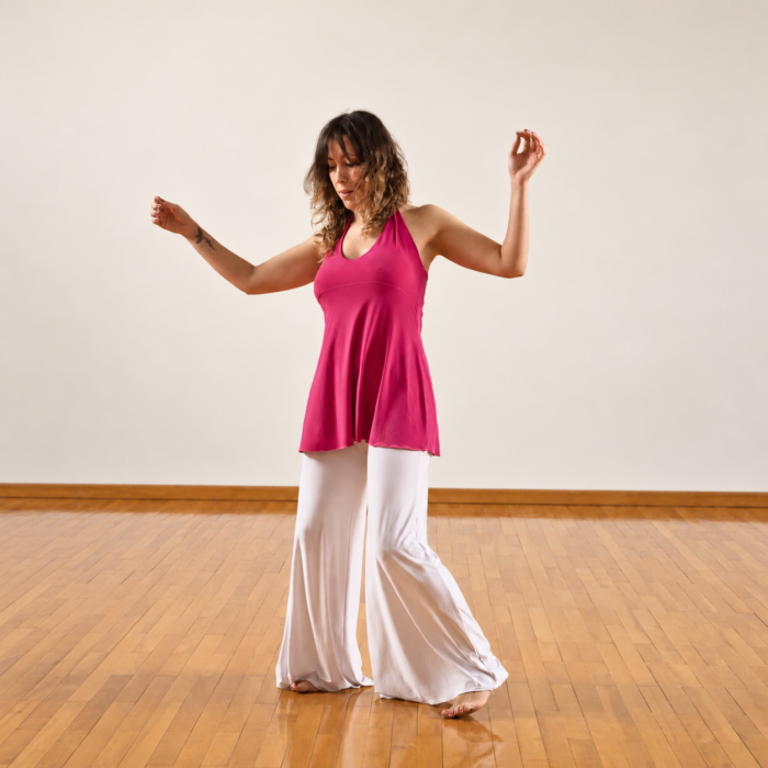 Flor Fernández Isuregui en una práctica de Flowdance